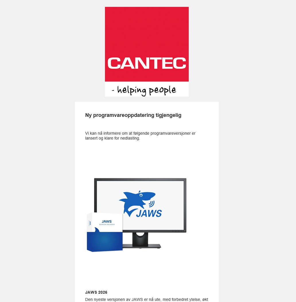 Ny programvareoppdatering tigjengelig